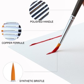 Transon 12pcs Small Detail Miniature Model Painting Brush Set Suitable for Acrylic Watercolor Gaouche Oil Painting