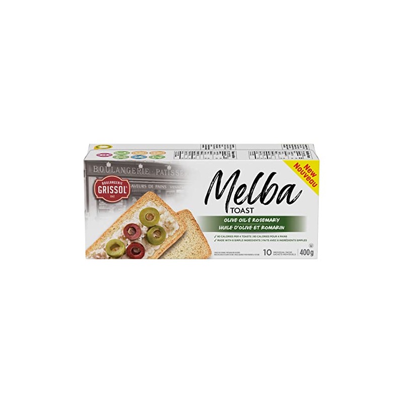 Boulangerie Grissol Melba Toast, Olive Oil & Rosemary - Savoury,