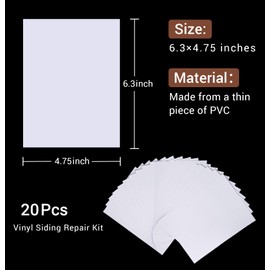 Vinyl Siding Repair Kit, Vinyl Siding Patch Self-Adhesive Repair Tape for Mobile Home Skirting House Siding Fence Parts Self Adhesive PVC Vinyl Tape Hole Covering for Walls Holes (20 Patches)
