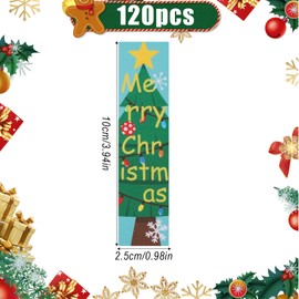 120pcs Christmas Calm Stickers, 15 Styles Christmas Textured Stickers Xmas Anxiety Sensory Strips Reusable Sensory Textured Stickers for Adults Teenagers Class Supplies Christmas