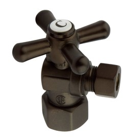 Kingston Brass CC43105X Quarter Turn Valve (1/2" FIP X 3/8" O.D. Compression), Oil Rubbed Bronze