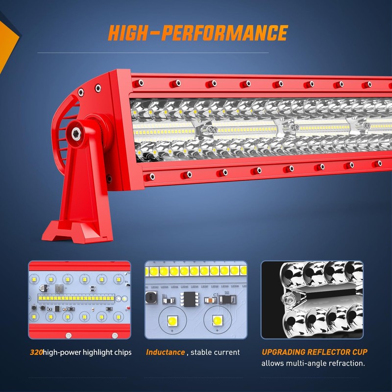 Nilight LED Light Bar 42 Inch Triple Row Spot Flood