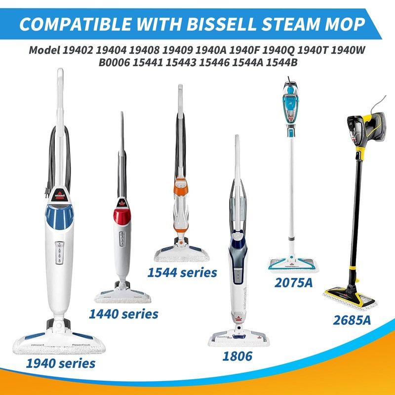 KEEPOW Steam Mop Pads 5 Pack for Bissell Powerfresh 1940