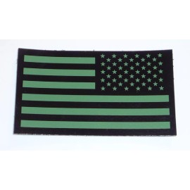 REVERSE USA OD GREEN IR FLAG PATCH 3.5"X2" W/VELCRO® BRAND FASTENER REJECT#391