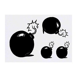 4 x 'Bomb' Temporary Tattoos (TO00014240)