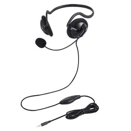 Elecom HS-NB05TBK Headband, 3.5 mm Connection, 4-Pole, Microphone, Binaural, Remote Work, Black