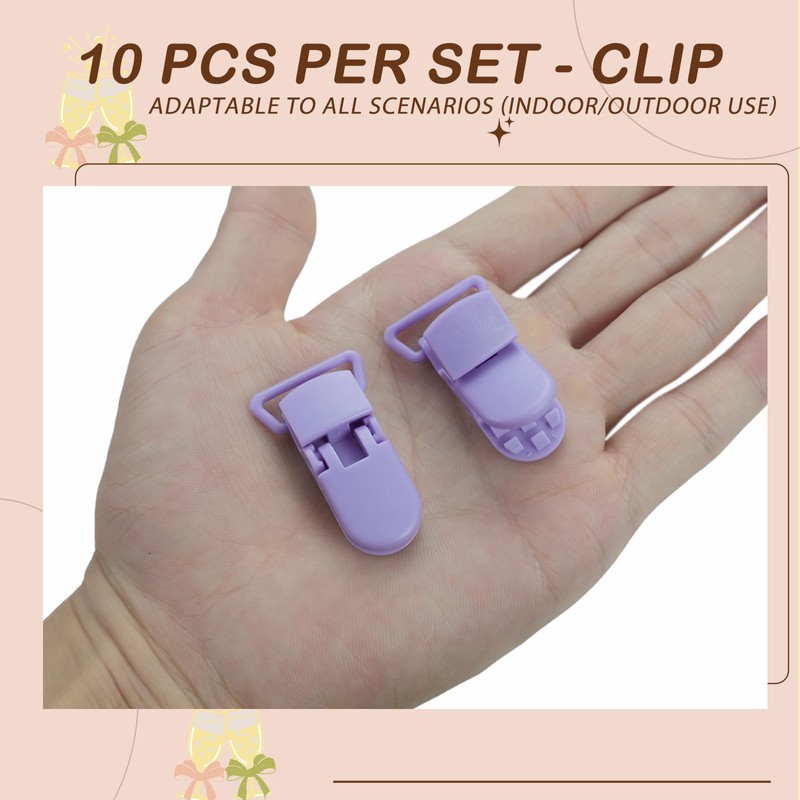 10-Pack Pacifier Clip Replacement Ends - BPA-Free Plastic Fasteners for