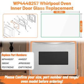 Upgraded WP4449257 Oven Inner Door Glass Compatible with KitchenAid Whirlpool Oven Door Glass Replacement Parts, Whirlpool Wall Oven Microwave Combo Door Parts Kitchenaid Oven Door Replacement Parts