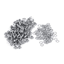 Xinrub Eyelets 100pcs 5mm Hole Metal Eyelets Grommet For Leather Craft Card Decoration Clothes(Silver)