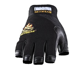 SetWear SWF-05-008 Leather Fingerless Glove44; Black44; Small