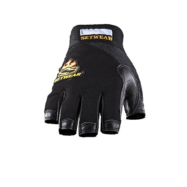 SetWear SWF-05-008 Leather Fingerless Glove44; Black44; Small
