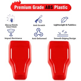 YANWEN Rear Window Right & Left Hinge & Rear Rain Wiper Nozzle Covers Trim Exterior Accessories Compatible for 2018-2021 Jeep Wrangler JL Red 3Pcs