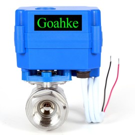 Motorized Ball Valve 1/2", Full Port, 2 Wire Auto Return, Stainless Steel Ball Valve, 9-24V AC/DC, Electric Shut Off Ball Valves