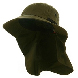 Whispering/Adams UV 45+ Extreme Condition Flap Hat-Olive OSFM