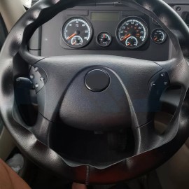 AQJ 15" Steering Wheel Cover Genuine Leather for Ford Fusion 2008-2016