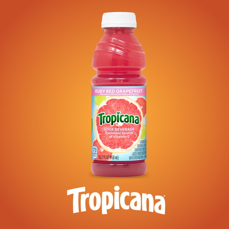 Tropicana Ruby Red Grapefruit Juice Drink, 15.2 fl oz Bottles,