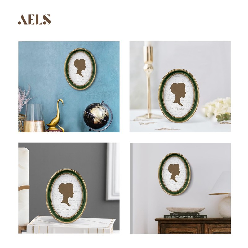 AELS 5x7 Inch Vintage Picture Frame, Elegant Antique Photo Frames