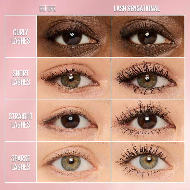 Maybelline Lash Sensational Washable Mascara, Blackest Black, 0.32 fl. oz.