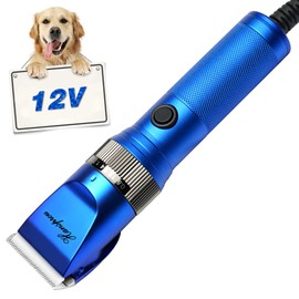 Hansprou Dog Grooming Clippers, Professional 12V Heavy Duty Pet Clippers, Large Dog Shaver for Thick Coat,Plug-in Pet HairTrimmer with Guard Combs Brush for Dogs Cats
