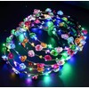 YaBaLuu Corona de flores LED, 12 diademas de flores LED