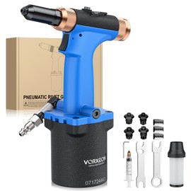 VORXEON Lightweight Air Rivet Gun Set 2.42 lbs 3/32", 1/8", 5/32", 3/16" Pneumatic Rivet Gun NPT 1/8", Pulling pressure 2205 lbf Riveter Tool