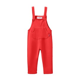 Mud Kingdom Infant Boys Overalls Cotton Plain Adjustable Straps Casual Spring Autumn Christmas Red 18-24 Months
