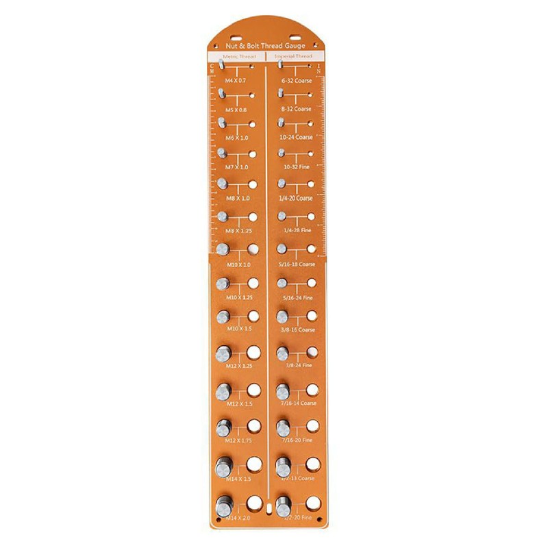 Nut and Bolt Thread Checker 14 Inch and 14 Metric