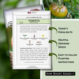 Sow Right Seeds - Black Krim Tomato Seeds for Planting - Medium Dark Maroon Beefsteak - Non-GMO Heirloom Tomato Seeds - Instructions to Plant a Home Vegetable Garden - Indeterminate Variety (1)
