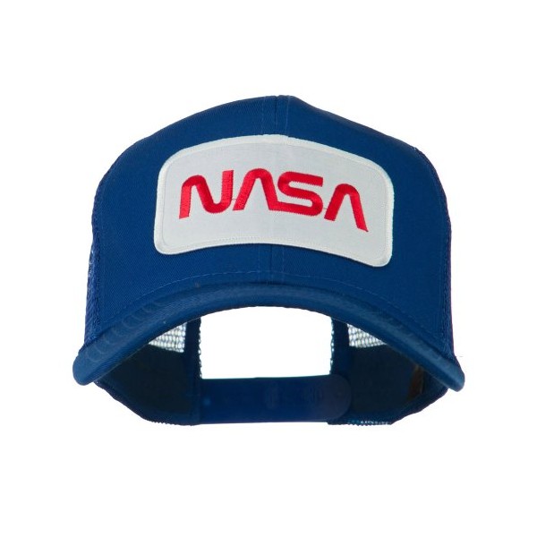 NASA Logo Embroidered Patched Mesh Back Cap - Royal OSFM