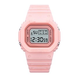 Wristwatch, Women's, Men's, Kids, Digital Watch, Sports Watch, Stopwatch, Alarm, Light Included, Waterproof, Easy to View, Square, Various Colors, Simple, Stylish, For School or Work, Students, Pink