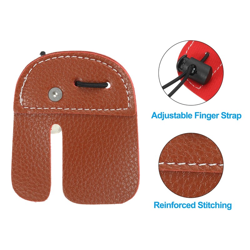 PATIKIL Archery Fingerprints Leather Archery Finger Protection Protection Equipment Brown