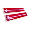 DIGIART INTERNATIONAL DANISH DENMARK FLAG 3D EPOXY CAR EMBLEM SET