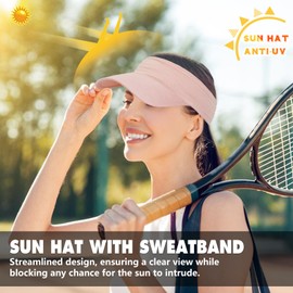 TAGVO Quick-Drying Sun Visor Cap for Men and Women, UV Protection, Easy Folding, Beach, Golf, Tennis Cap, Sun Hat with Elasity Brim, Outdoor Sun Visor Hats, Sports Cap for Tennis, Running, Golf