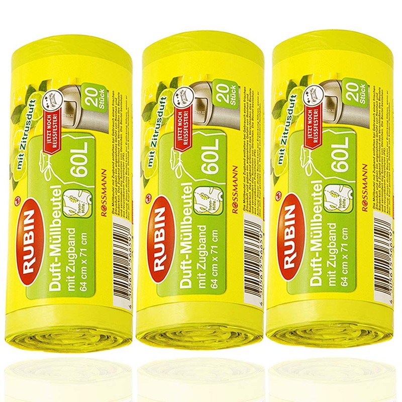 SMS Versand 60 Pack of 60 Drawstring Bin Liners with