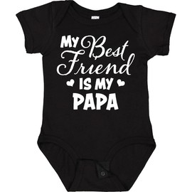 inktastic My Best Friend Is My Papa with Hearts Baby Bodysuit 6 Months 0040 Black 2e8a4