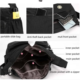 Simcat Crossbody Bag Multi-Pocket Crossbody Handbags Womens Shoulder Bags Messenger Bags Nylon Waterproof Bags for Ladies Wife Mom Large (GREY)