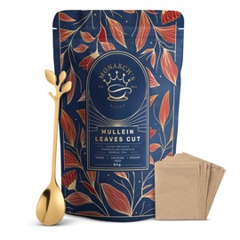 Mullein Tea with Luxury Teaspoon & Biodegradable Filters | Herbal Tea, Caffeine-Free & No Artificial Sweeteners | Premium Loose Leaf Blend