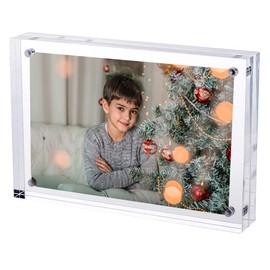TRIXES A5 Acrylic Photo Frame - Magnetic Multi-Purpose Glass Effect Picture Frame Perfect to Display on Your desk or Stand on Your Sideboard - 148mm x 210mm