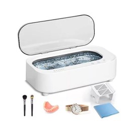 KOHE Mini Jewelry Ultrasonic Cleaner Machine Stainless Steel 12oz 48khz Tabletop