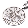 Gungneer Tetragrammaton Wicca Pentacle Medallion Stainless Steel Necklace Charming Design