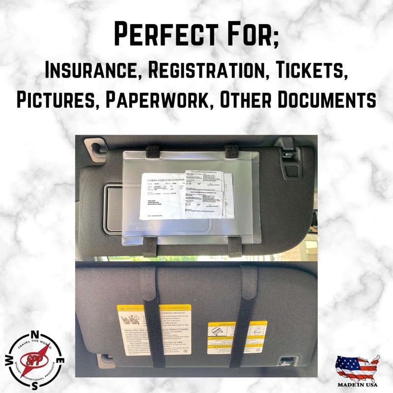 Stuart Promotional Products Document Holder for Vehicle Visor Neon Yellow