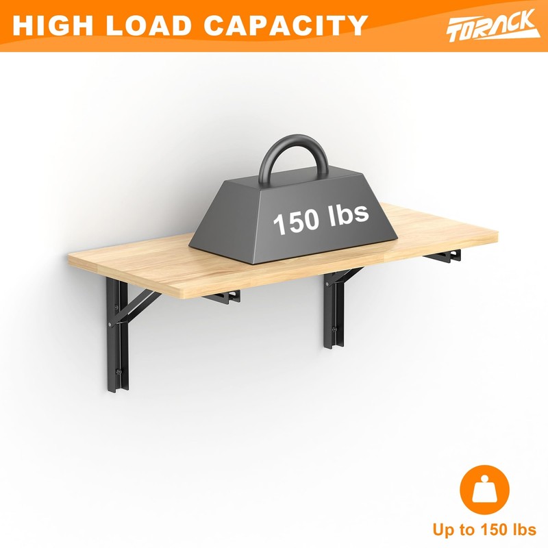 Heavy Duty Wall Mounted Folding Workbench, Collapsible Wall Table
