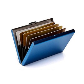 NTEK Slim Aluminum RFID Card Holder, Ultra-Thin Stainless Steel Card Wallet, Men Credit Card Holder Wallet, Men & Women Best Card Protector with 6 Slots