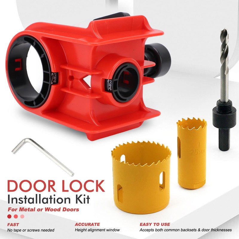 FTVOGUE Door Lock Installation Set Door Lock Hole Saw Kit