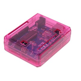 sb components Premium Arduino Uno Case Enclosure Protective Transparent Case Cover for Arduino UNO R3 (Pink) - ROHS Compliant