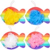 BRUBAKER Set of 4 Bath Sponge Shower Sponge Rainbow Fish