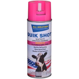 All-Weather 61112 Quik Shot Inverted Tip Spray Paint for Livestock Marking, Fluorescent Pink