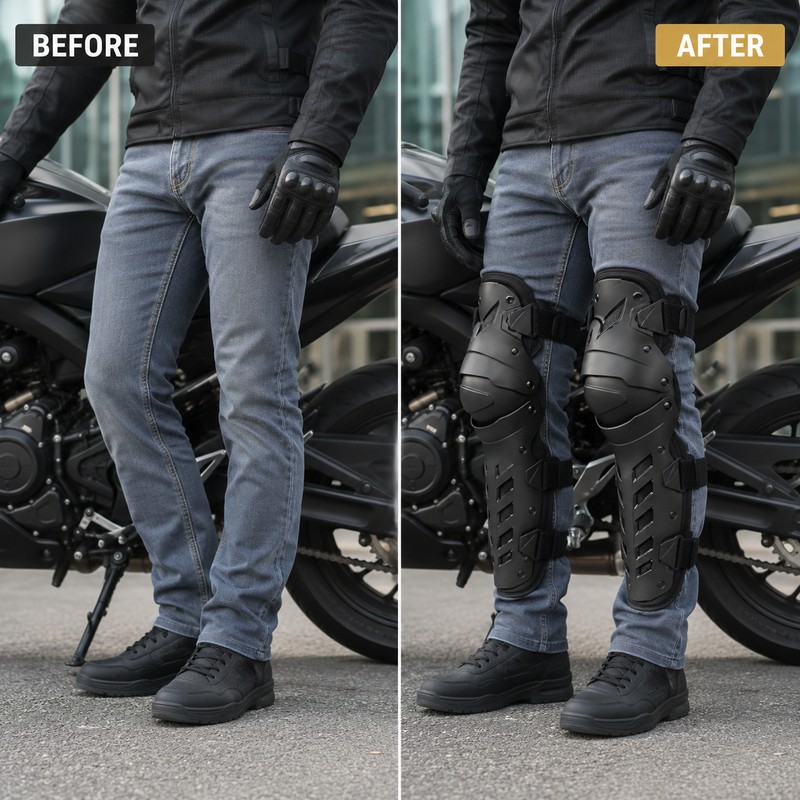 Motorcycle Knee & Elbow Guard Set for Riding – Adjustable