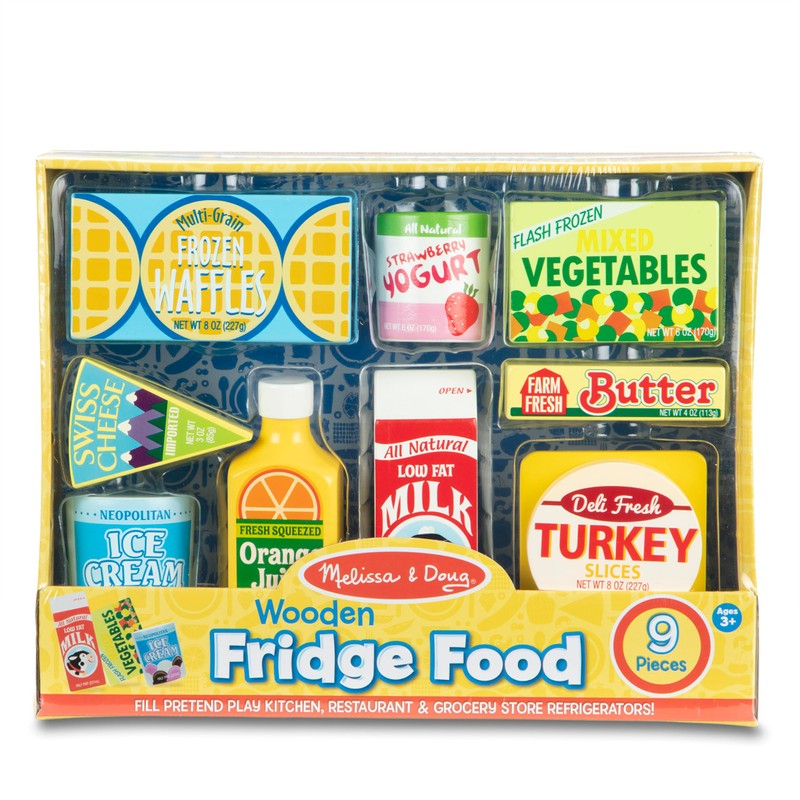 Melissa & Doug Fridge Food Wooden Play Food Set -