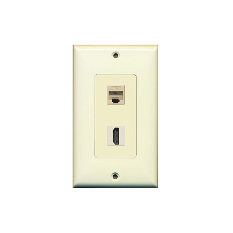 RiteAV - 1 Cat5e Ethernet and 1 HDMI Decorative Wall